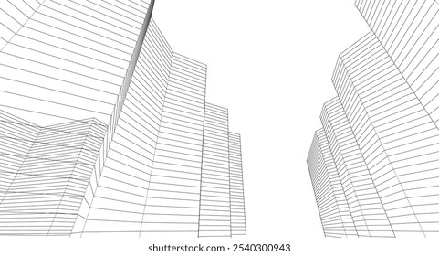​ ​arquitetura abstrata 3d ilustração plano de fundo	