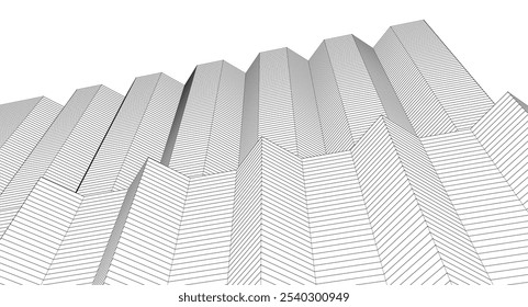 ​​abstract architecture 3d illustration background	