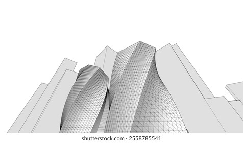 ​​abstract architecture 3d illustration background