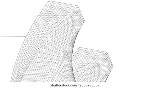 ​​abstract architecture 3d illustration background