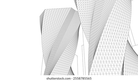 ​​abstract architecture 3d illustration background