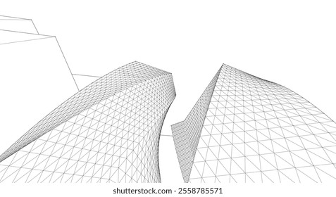 ​​abstract architecture 3d illustration background