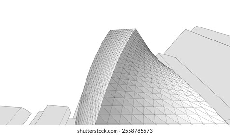 ​​abstract architecture 3d illustration background
