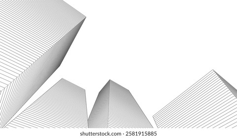 ​​abstract architecture 3d illustration background	