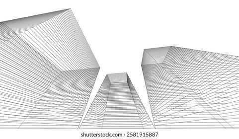 ​​abstract architecture 3d illustration background	