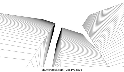​​abstract architecture 3d illustration background	