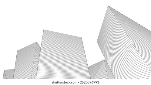 ​​abstract architecture 3d illustration background	