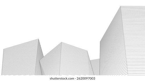 ​​abstract architecture 3d illustration background	