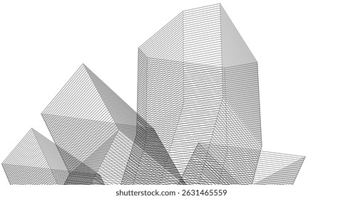 ​​ Architektur 3D-Illustration Hintergrund