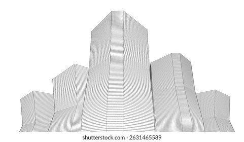 ​​abstract architecture 3d illustration background