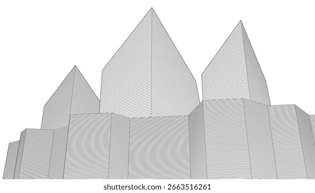 ​​abstract architecture 3d illustration background	