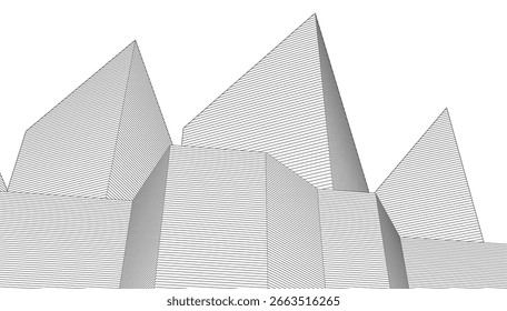 ​​ Architektur 3D-Illustration Hintergrund	