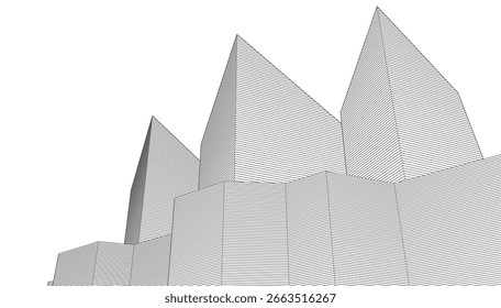 ​ ​arquitetura abstrata 3d ilustração plano de fundo	