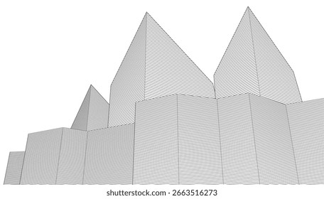 ​​abstract architecture 3d illustration background	