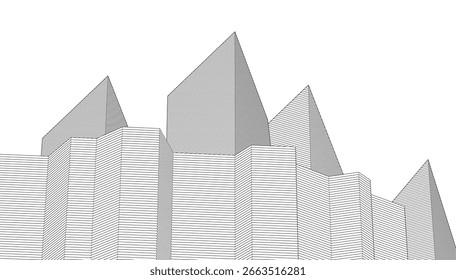 ​​abstract architecture 3d illustration background	
