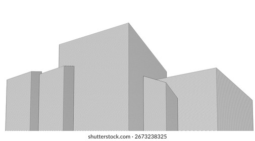 ​​ Architektur 3D-Illustration Hintergrund	