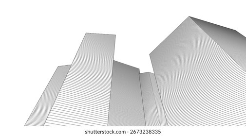 Fondo de ilustración 3D de arquitectura ​​abstracta	