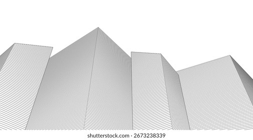 ​​abstract architecture 3d illustration background	