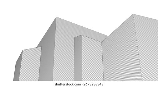 ​ ​arquitetura abstrata 3d ilustração plano de fundo	