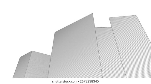​​ Architektur 3D-Illustration Hintergrund	