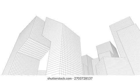 ​​abstract architecture 3d illustration background	