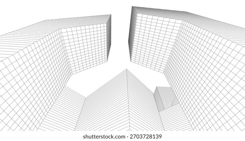​​abstract architecture 3d illustration background	