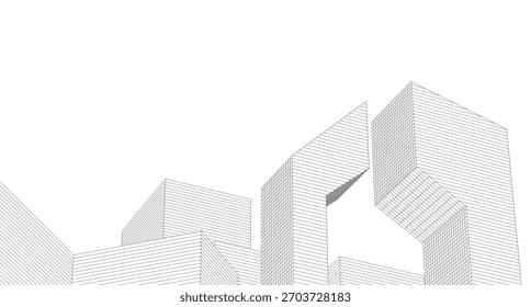 ​​abstract architecture 3d illustration background	