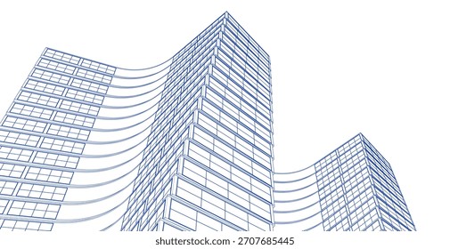 ​​ Architektur 3D-Illustration Hintergrund	