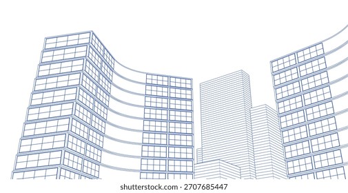 ​​ Architektur 3D-Illustration Hintergrund	