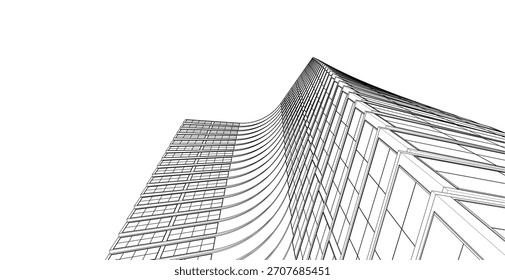 Fondo de ilustración 3D de arquitectura ​​abstracta	