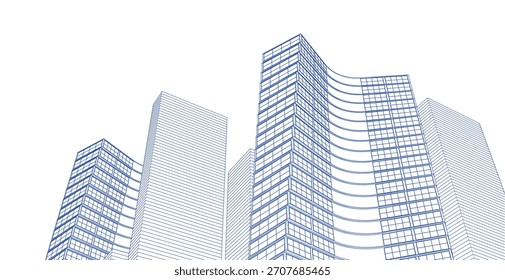 Fondo de ilustración 3D de arquitectura ​​abstracta	