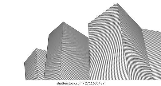 ​​abstract architecture 3d illustration background	