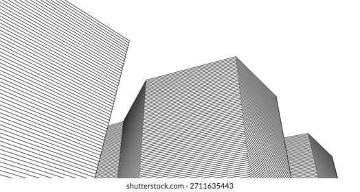 Fondo de ilustración 3D de arquitectura ​​abstracta	