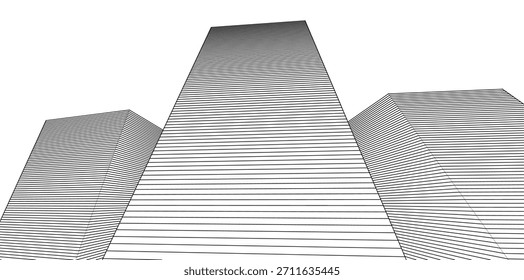 Fondo de ilustración 3D de arquitectura ​​abstracta	