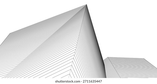 Fondo de ilustración 3D de arquitectura ​​abstracta	