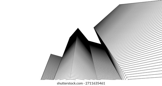 ​​ Architektur 3D-Illustration Hintergrund	
