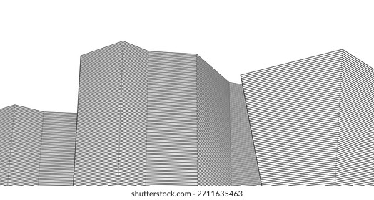 ​​abstract architecture 3d illustration background	