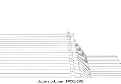 ​​abstract architecture 3d illustration vector background