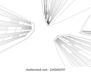 architecture 3d illustration vector background