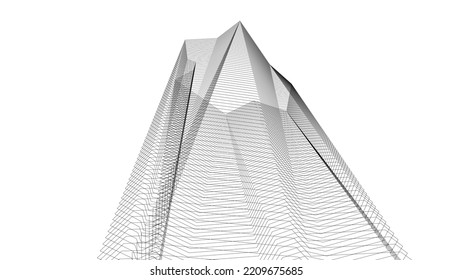 Architecture 3d illustration vector drawing