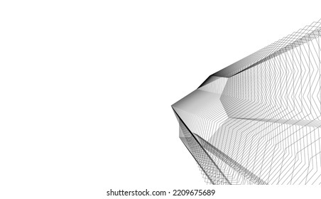 Dibujo vectorial de la arquitectura 3d