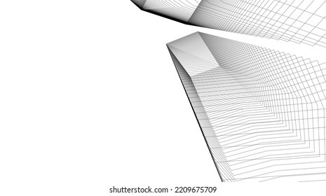 Architecture 3d illustration vector drawing