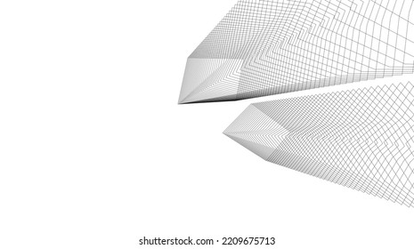 Architecture 3d illustration vector drawing