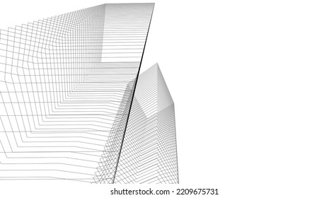 Architecture 3d illustration vector drawing