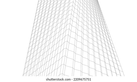Architecture 3d illustration vector drawing