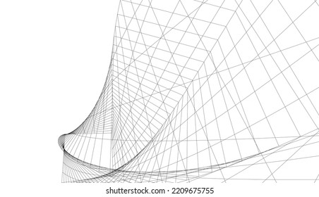 Dibujo vectorial de la arquitectura 3d