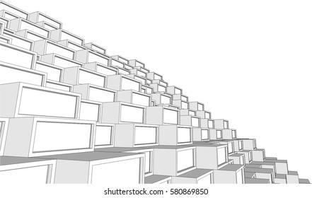 architecture 3d vector