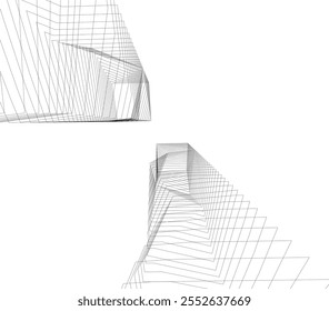 architecture 3d vector drawing illustration