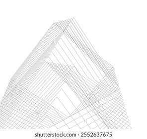 architecture 3d vector drawing illustration