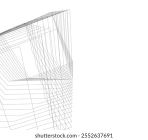 architecture 3d vector drawing illustration